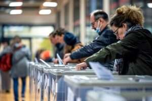 Des citoyens en train de voter